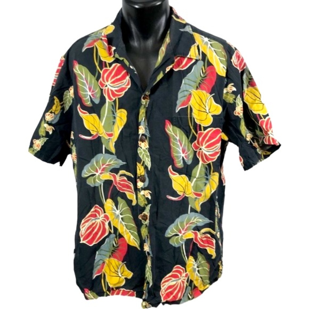 Hawaiian Reserve Collection Mens Vintage Hawaiian Aloha Shirt Short Sleeve L